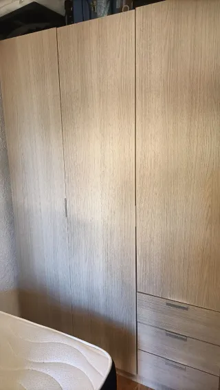 Armario Ropa Basic Madera Beige 52x121x180