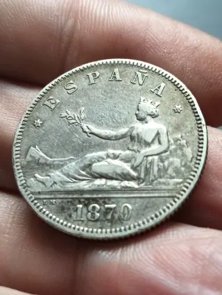 Moneda 2 Pesetas Plata 1870*73