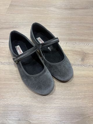 Zapatos planos terciopelo con tira