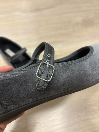 Zapatos planos terciopelo con tira