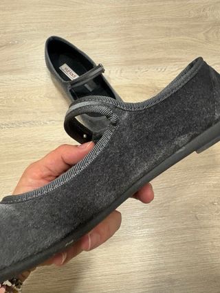 Zapatos planos terciopelo con tira