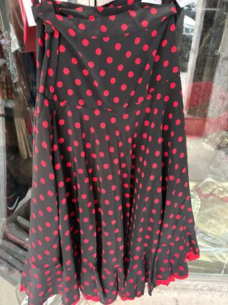 Falda flamenca niña lunares rojo y negro