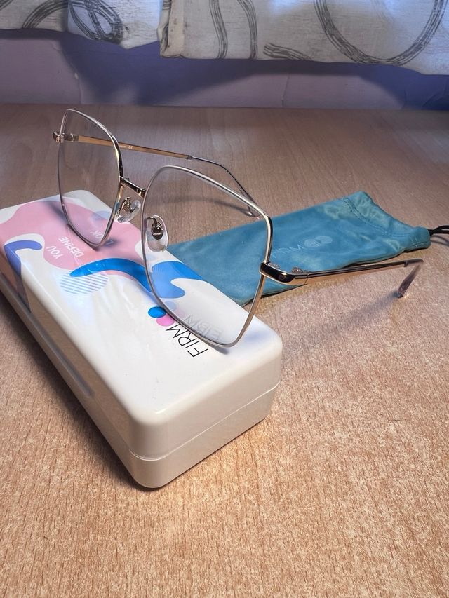 Gafas Firmoo Nuevas Dorado y Blanco