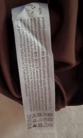 Camiseta asimétrica manga larga marrón Talla L