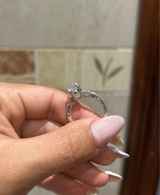 Anillo de plata solitario