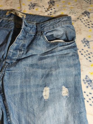 Pantalones vaqueros Denim azules desgastados