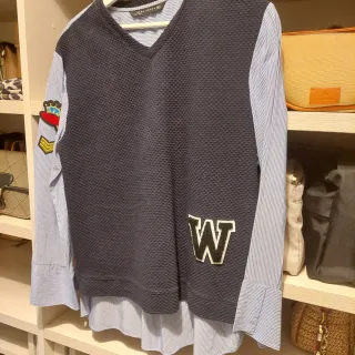Jersey Zara azul y azul marino.