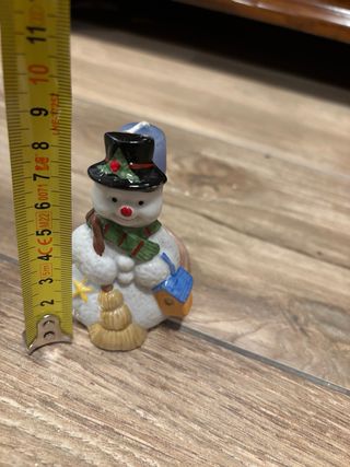 Portacandele pupazzo di neve in porcellana