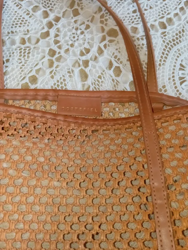 Bolso Cortefiel tejido y piel