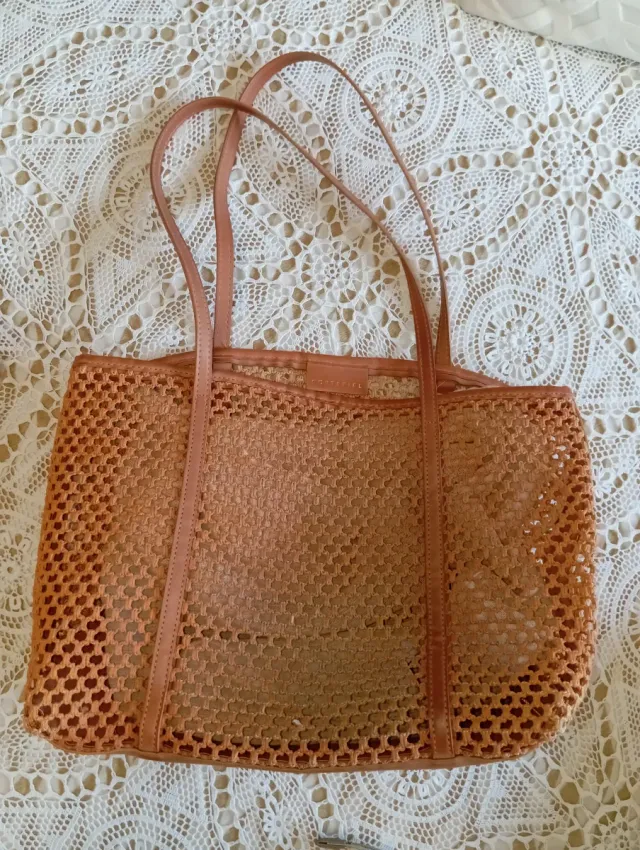 Bolso Cortefiel tejido y piel