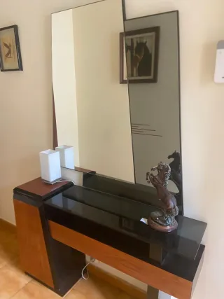 Recibidor moderno cristal y madera