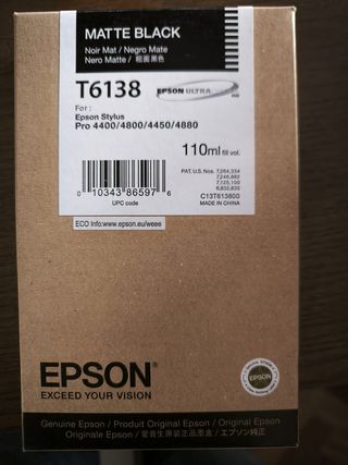 Cartucho Tinta Epson T6138 Matte Black Negro
