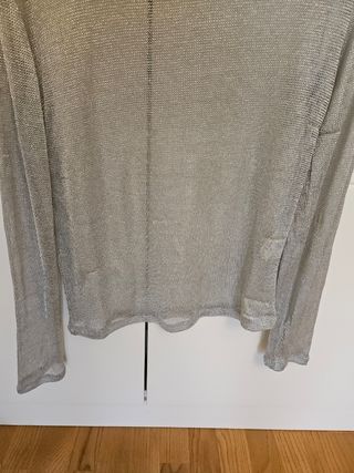 Jersey Zara Malla Plateado Talla S