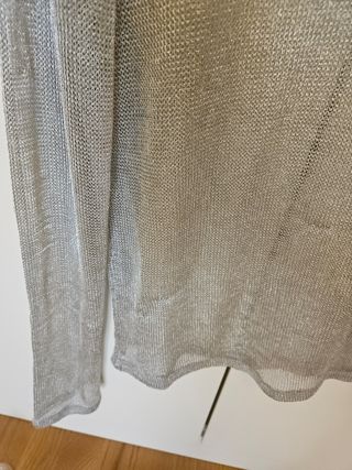 Jersey Zara Malla Plateado Talla S