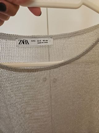 Jersey Zara Malla Plateado Talla S