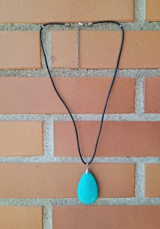 Conjunto collar/pulsera piedra turquesa hippie