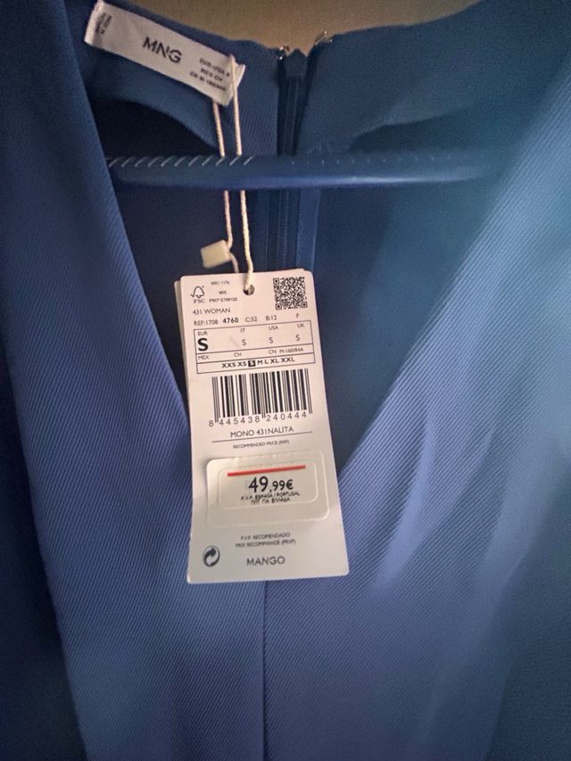 Mono Mango Azul Talla XS