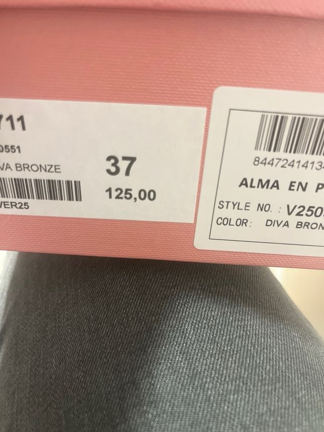 Zapatos Alma en Pena bronce con pedrería