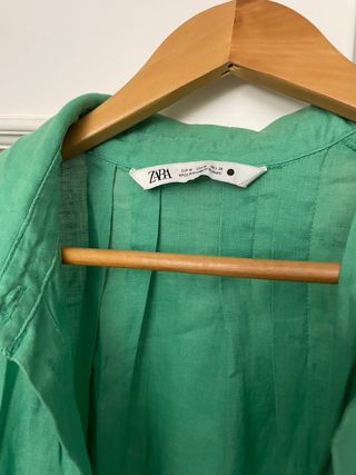 Vestido largo lino verde