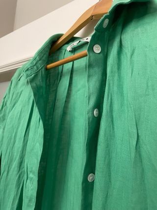 Vestido largo lino verde