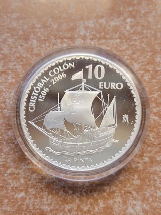Moneda 10€ Plata V Cent.Cristóbal Colón "La Pinta"