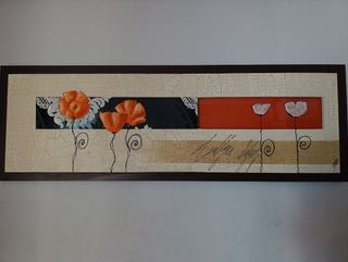 Cuadro Decorativo Moderno Flores Naranja