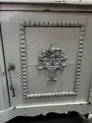 Mueble Vitrina Antigua Madera y Cristal