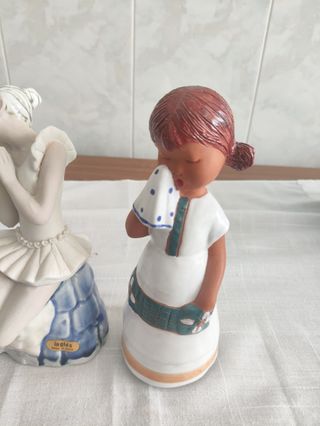 Set 4 Figuras Cerámica Niños Antiguas