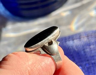 Anillo Antiguo Plata y Ónix Negro