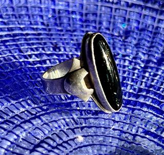 Anillo Antiguo Plata y Ónix Negro