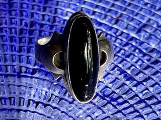 Anillo Antiguo Plata y Ónix Negro