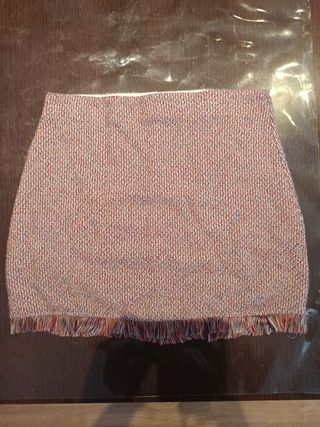 Falda Tela Zara Talla S Flecos