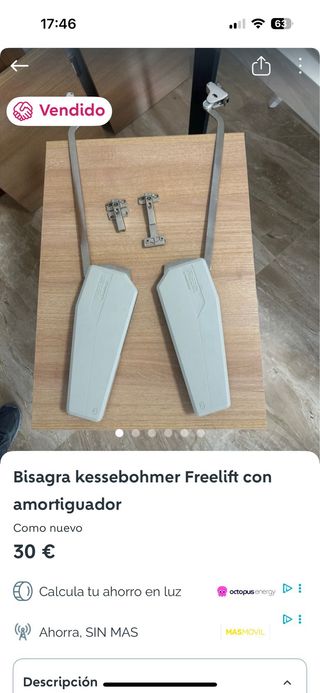 Bisagra Kesseböhmer Freelift con amortiguador