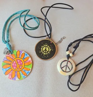 Lote collares signo de la Paz hippie boho