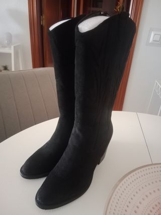 Botas XTI Ante Negras Talla 39 Sin Estrenar