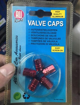 Tapones Válvula Coche Rojo (4 uds)