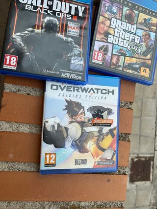 Lote 3 Juegos PS4: Call of Duty, GTA V, Overwatch