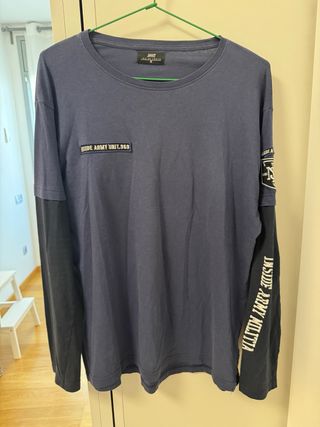 Camiseta INSIDE manga larga azul y negra