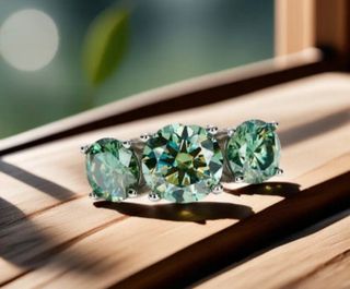 Anillo Plata 4 CT Moissanitas Verdes