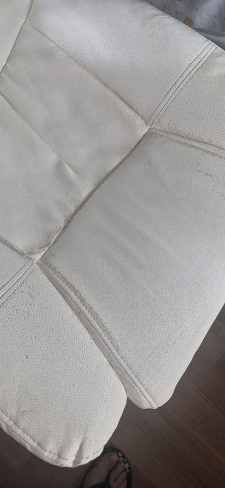 Silla escritorio blanca de piel sintética barata