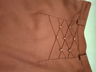 Falda Lana/Poliéster Vintage Marrón XL
