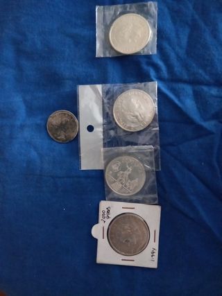 5 Monedas de plata coleccionables