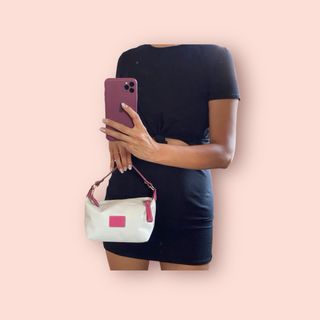 Bolso Coach vintage blanco y rosa