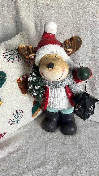 Figura Reno Navideño Cerámica