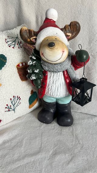 Figura Reno Navideño Cerámica