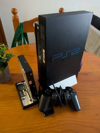 PS2 Fat Negra con Adaptador HDD