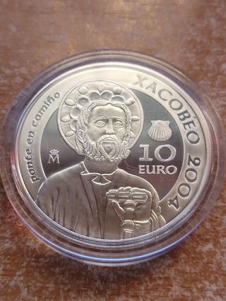 Moneda 10€ Plata Xacobeo Galicia 2004