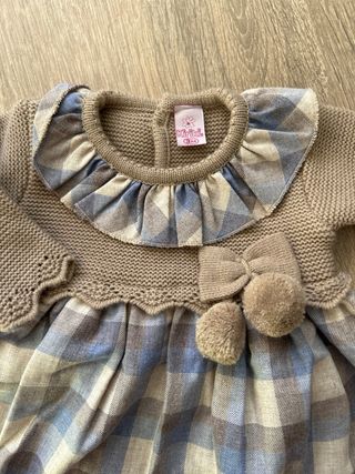 Vestido y pololos bebé 3 meses cuadros
