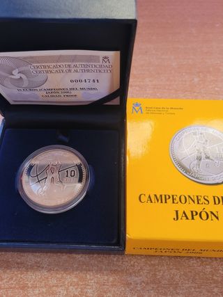Moneda 10€ Plata Baloncesto Campeones Mundo Japón 
