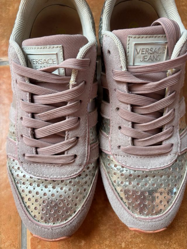 Zapatillas Versace Jeans Mujer Rosa y Plata